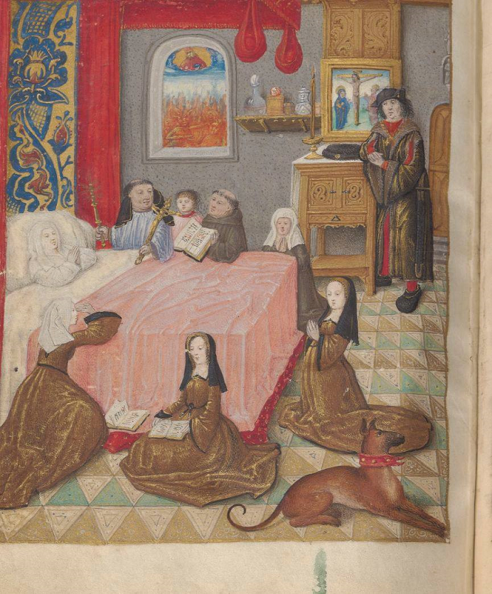 El lecho de muerte en un manuscrito de las Brisitdh Library